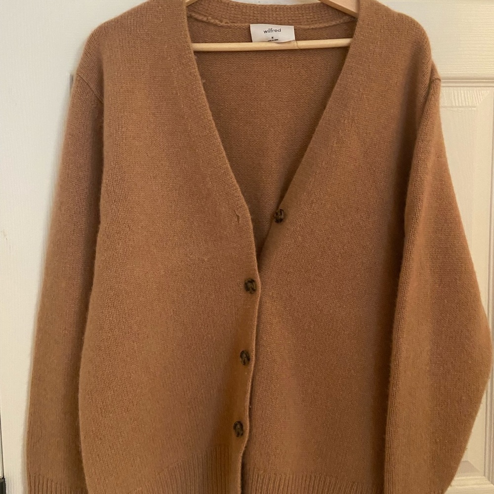 Aritzia Cashmere V Neck Button Cardigan.
